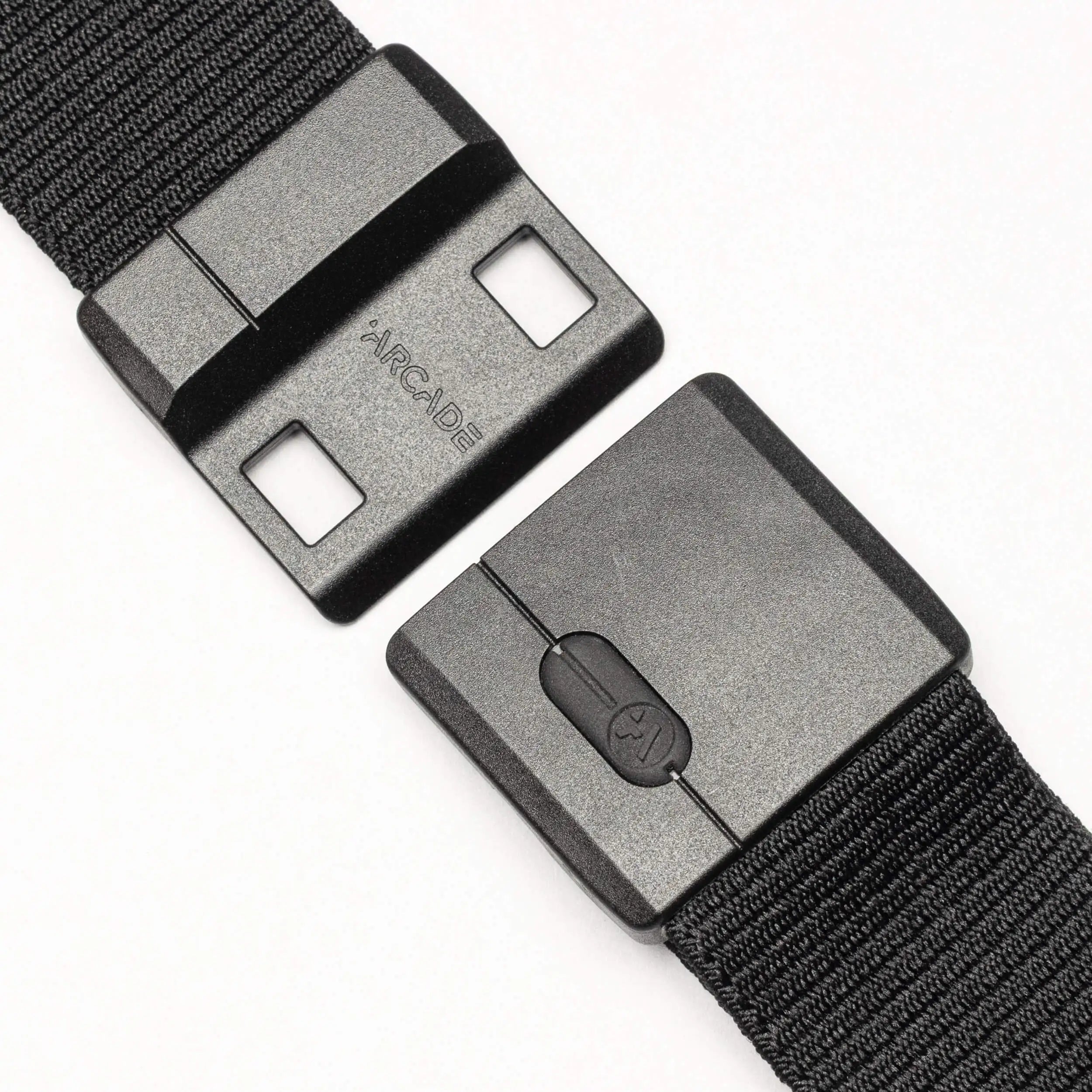 Black belt with a metallic buckle on a white background | XSports