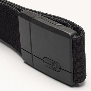Black belt with a metallic buckle on a white background | XSports