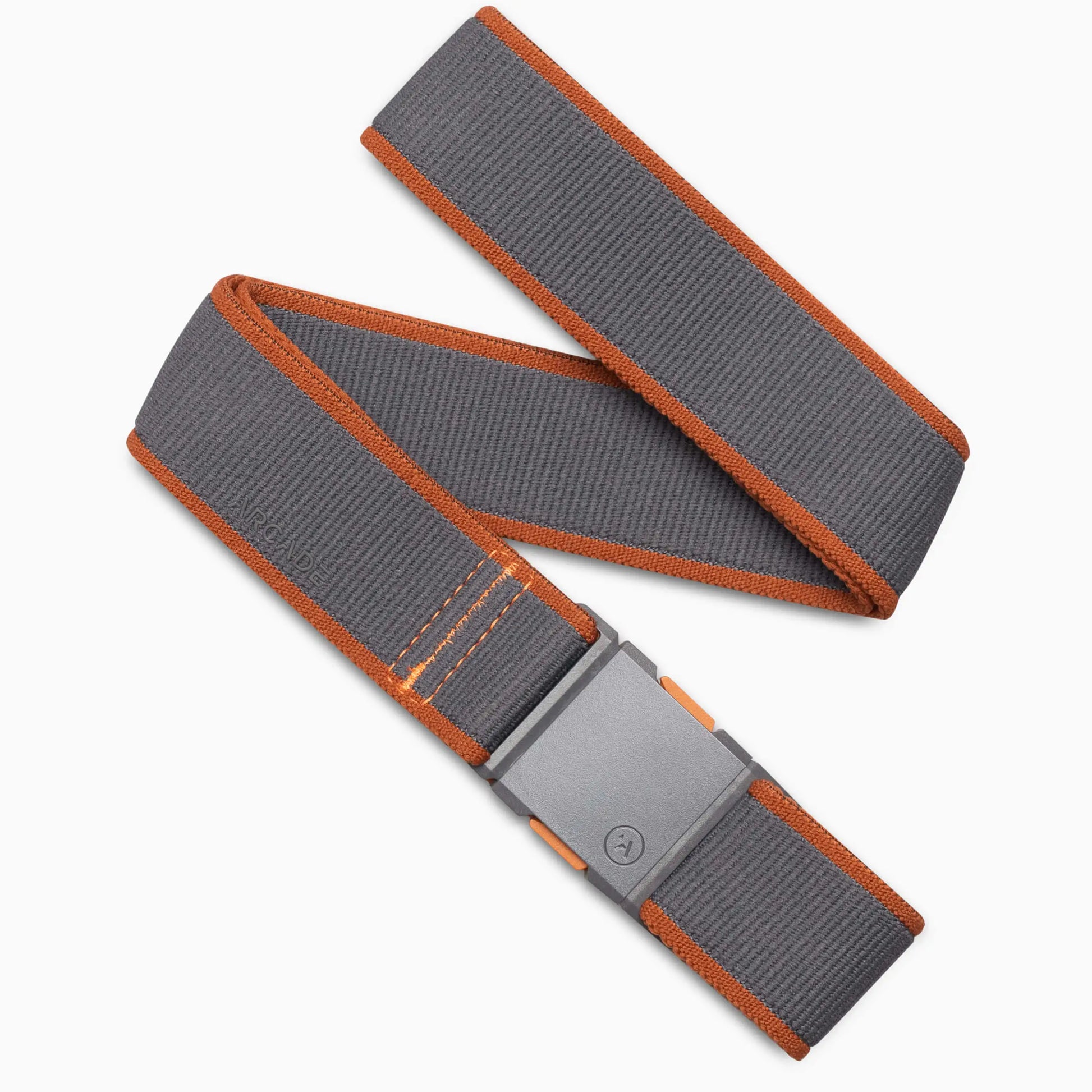 Gray belt with orange edges and a silver buckle on a white background | XSports