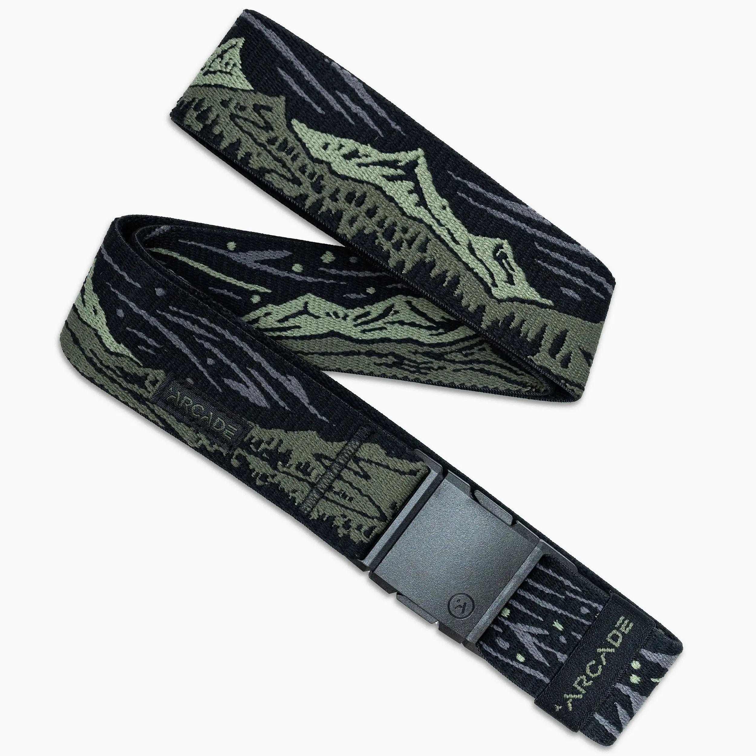 Black and green patterned belt with Arcade logo on a white background | XSports